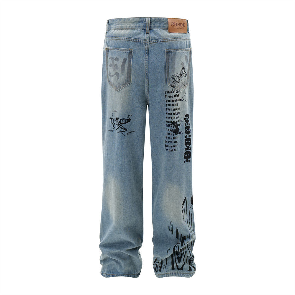 73r1 - Fashion Ripped Denim Trousers Men · Youth Leisure Streetwear Capsule