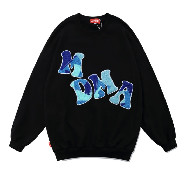 73r1 - Letter Print Round Neck Sweater