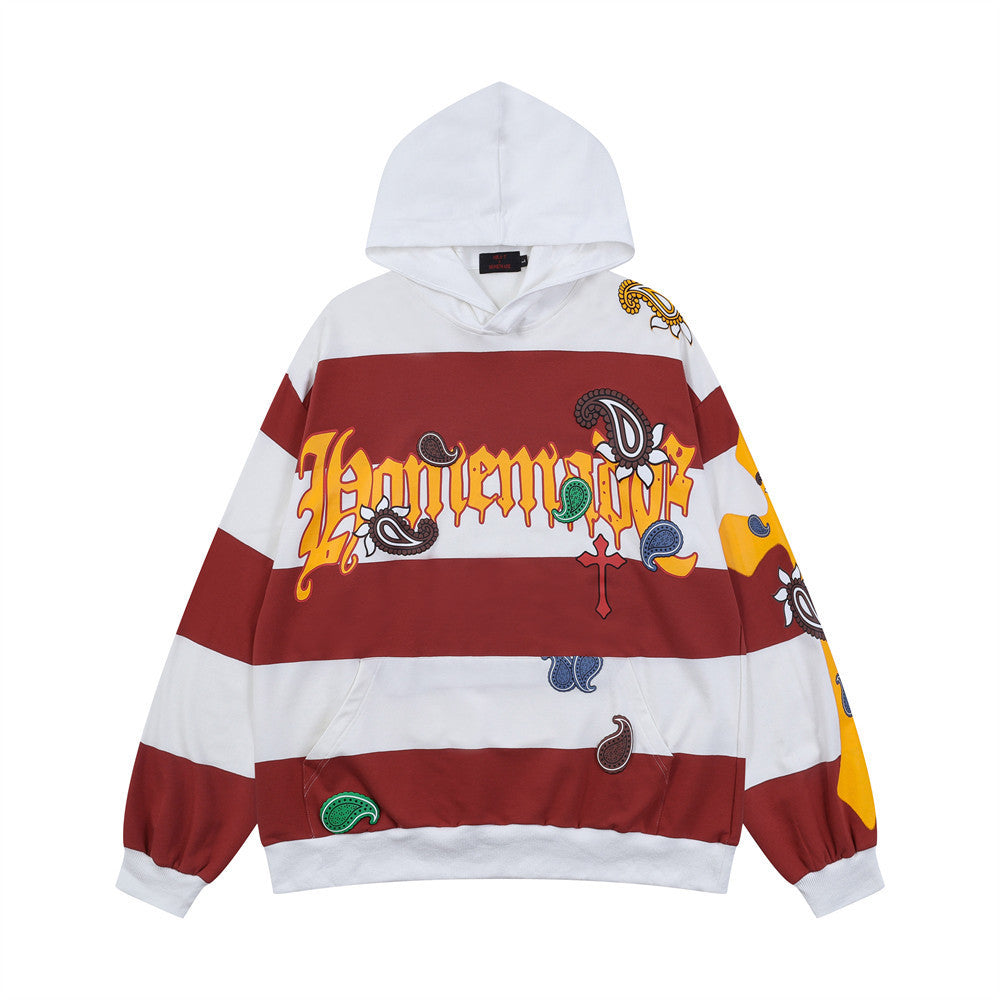 73r1 - Hip Hop Cashew Alphabet Hoodie Men's