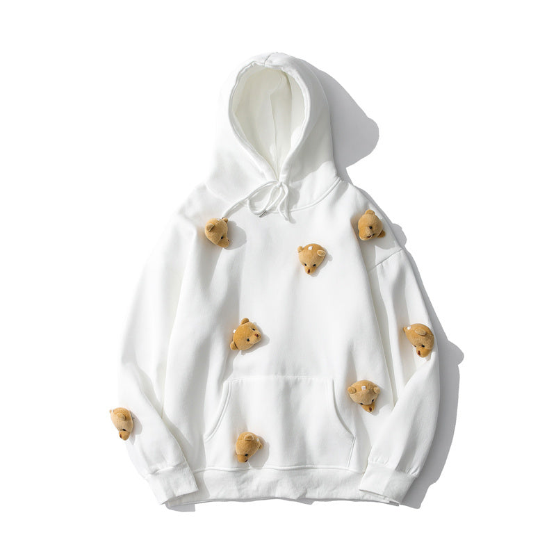 73r1 - Cartoon Animation Washed Hoodie Off-Shoulder Unisex