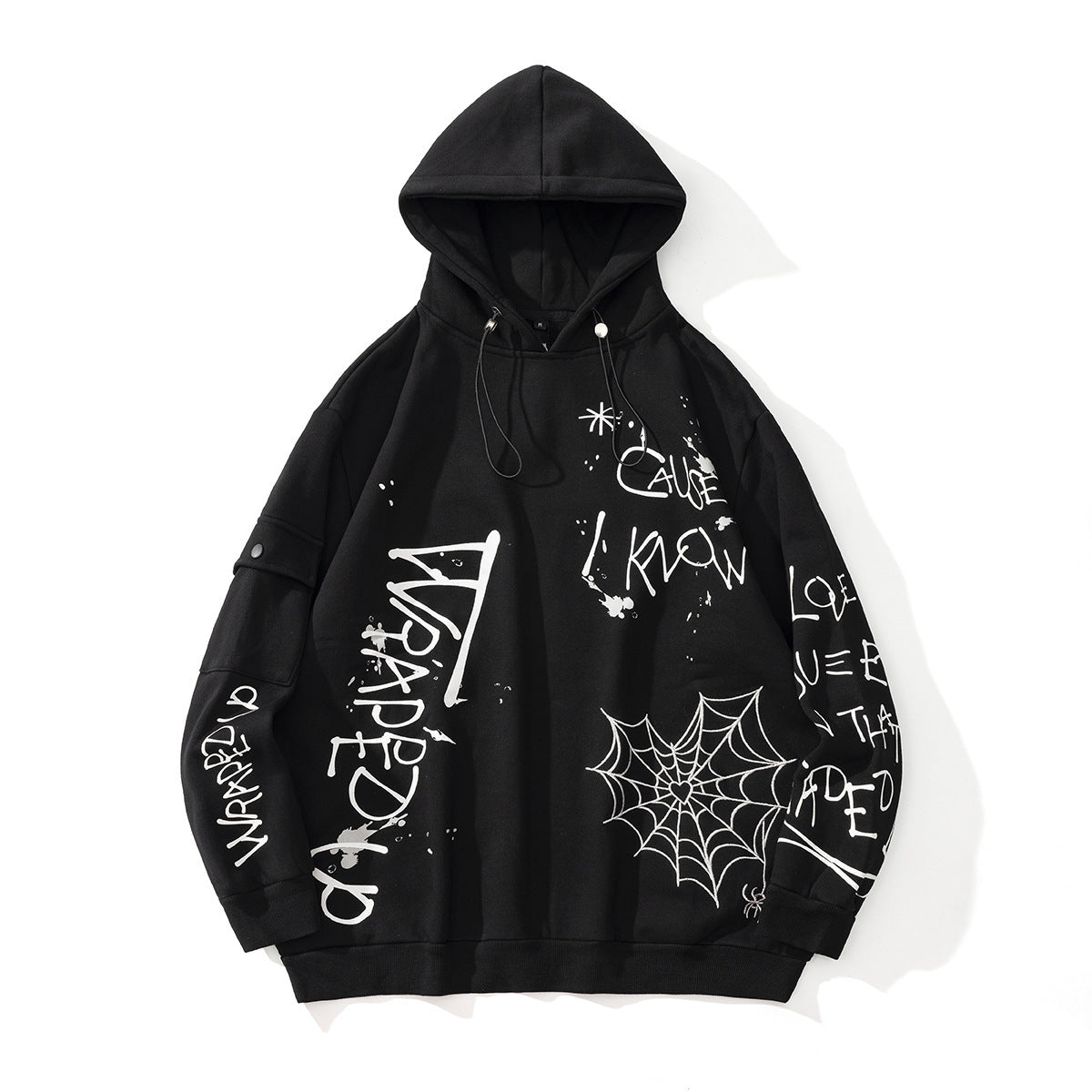 73r1 - High Street Hip Hop Graffiti Embroidered Print Hoodie