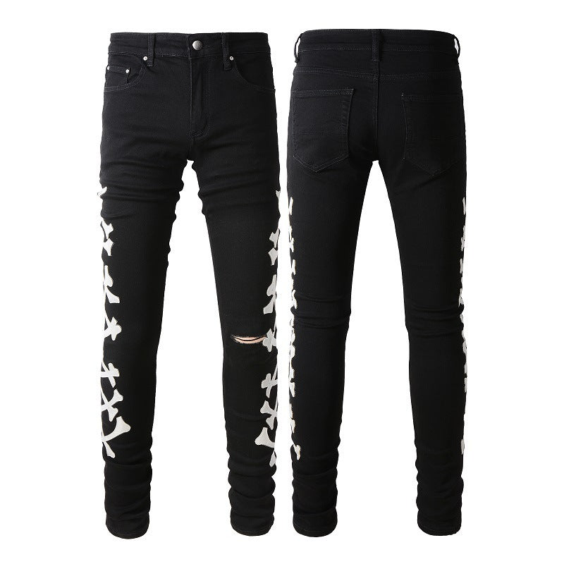 73r1 - Black Straight Leg Denim Leisure Jeans Men