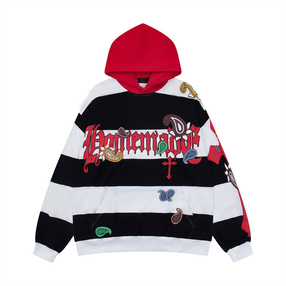 73r1 - Hip Hop Cashew Alphabet Hoodie Men's