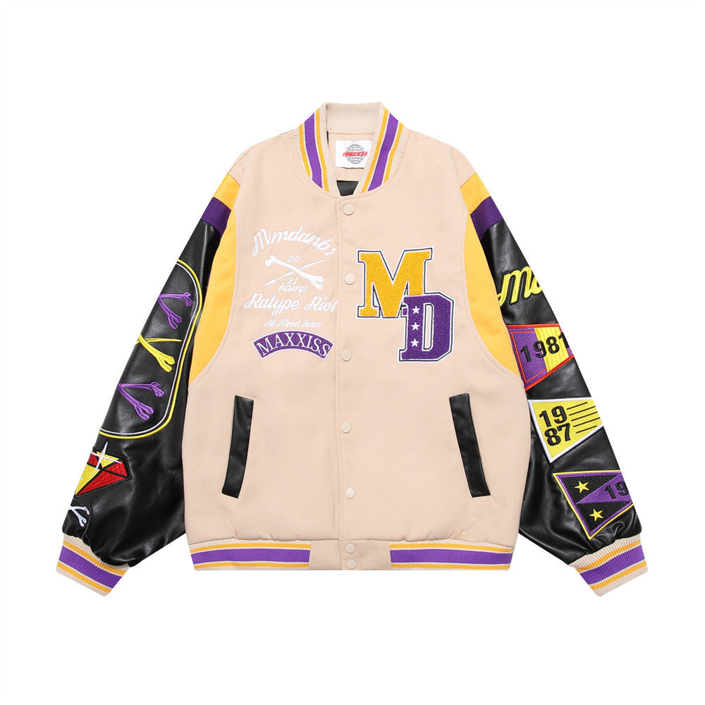 73r1 - Letterflex Embroidered Varsity Jacket