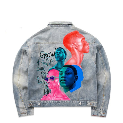 73r1 - Cazadora Denim Graffiti Oversize