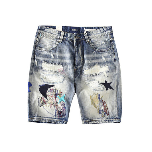 73r1 - Shorts denim ajustados lavados estilo europeo