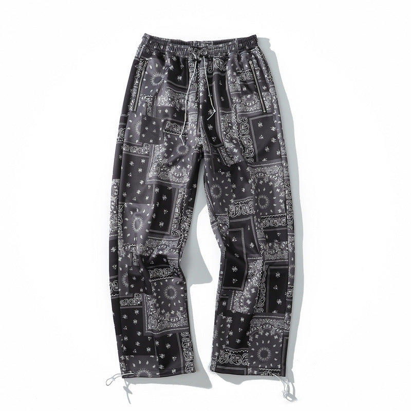 73r1 - Pantalones rectos con estampado paisley estilo hip-hop