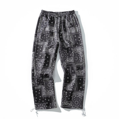 73r1 - Pantalones rectos con estampado paisley estilo hip-hop