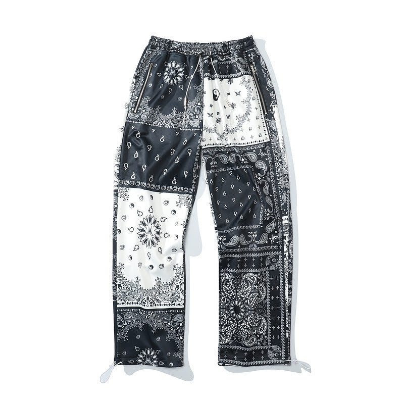 73r1 - Pantalones rectos con estampado paisley estilo hip-hop