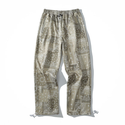 73r1 - Pantalones rectos con estampado paisley estilo hip-hop