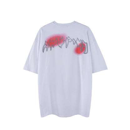 73r1 - Camiseta retro estilo europeo y americano con estampado de personaje