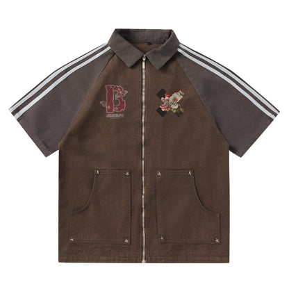 73r1 - Camiseta street hip-hop con estampado de letras NZKS107-SUCK