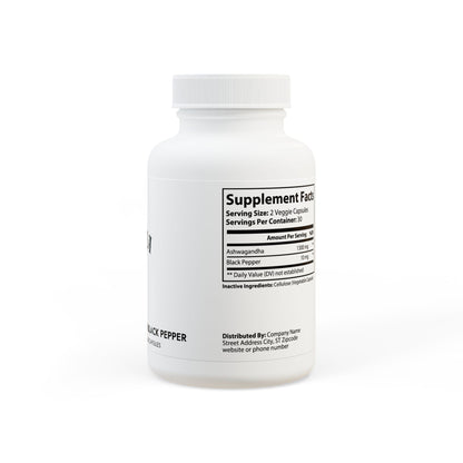 Ashwagandha and Black Pepper Supplement 73R1 – Estrés, Recuperación y Energía Adaptógena · 60 cápsulas