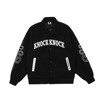 73r1 - Black Polyester Embroidered Street Jacket