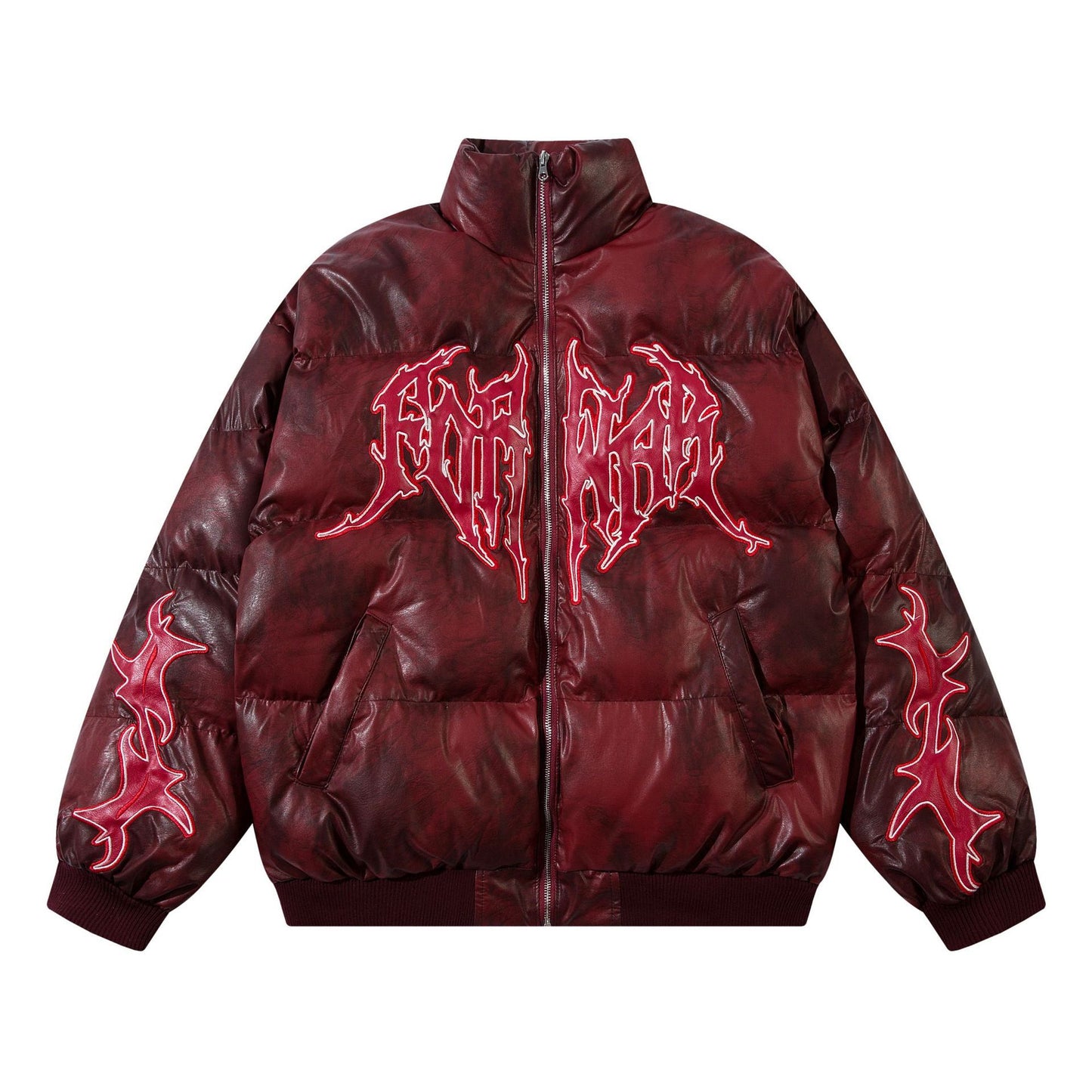 73r1 - Embroidered PU Retro Jacket
