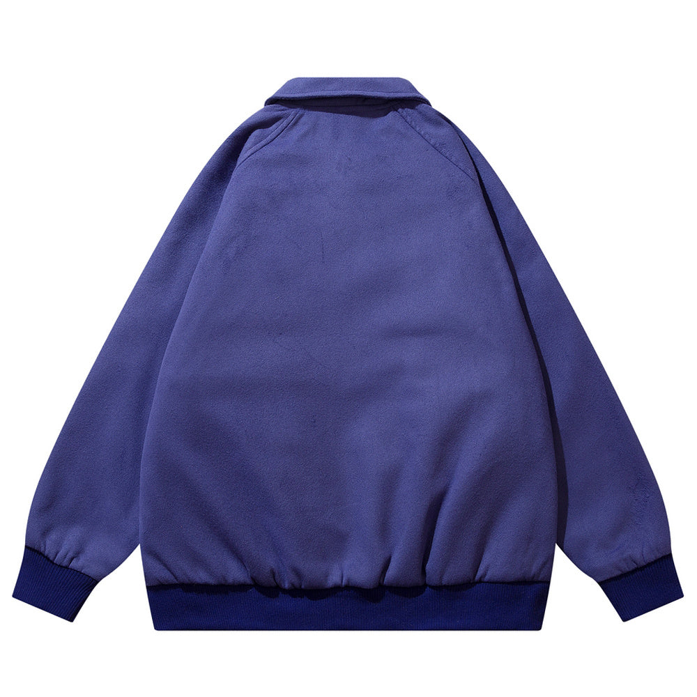 73r1 - Single Breasted Lapel Polyester Jacket Black Blue Men