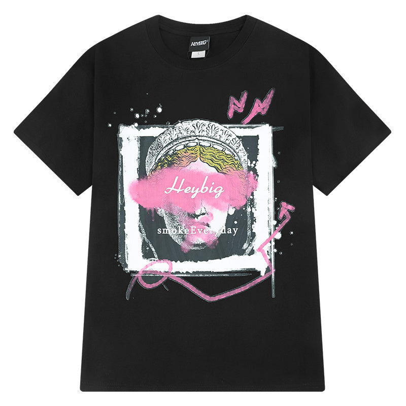 73r1 - Hip Hop Street Fried Graphic Short Sleeve Tee