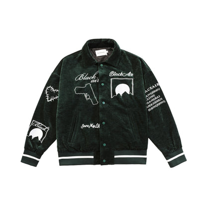 73r1 - Embroidered Letter Street Fashion Polyester Jacket Men