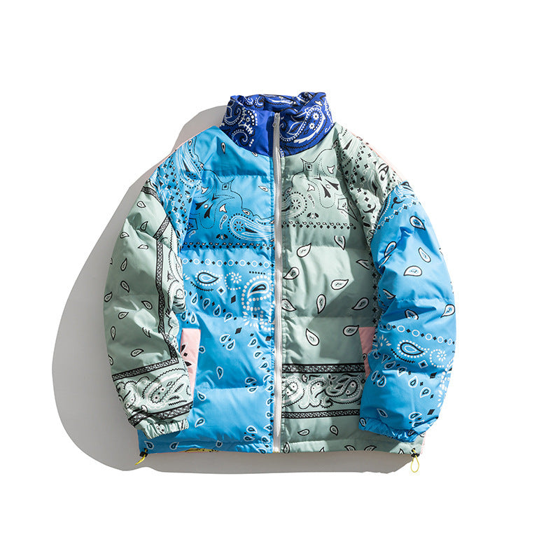 73r1 - Personalized Cashew Flower Color Matching Couple All-match Loose Bread Clothes