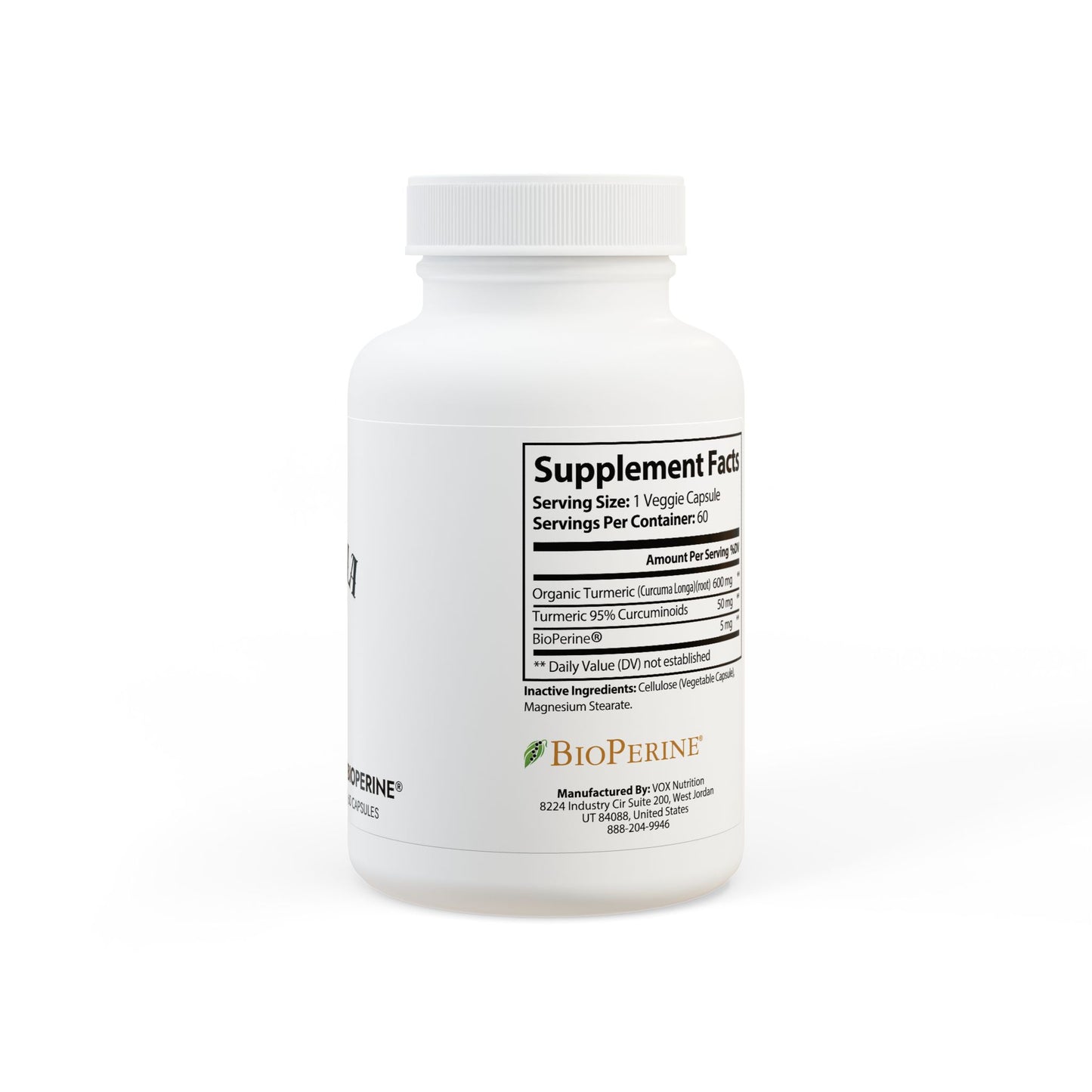 Turmeric with BioPerine® Supplement 73R1 – Recuperación, Antioxidantes y Función Muscular · 60 cápsulas