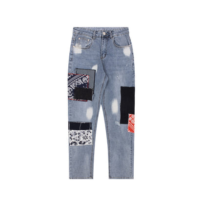 73r1 - Street Denim Ripped Slim Fit Pants