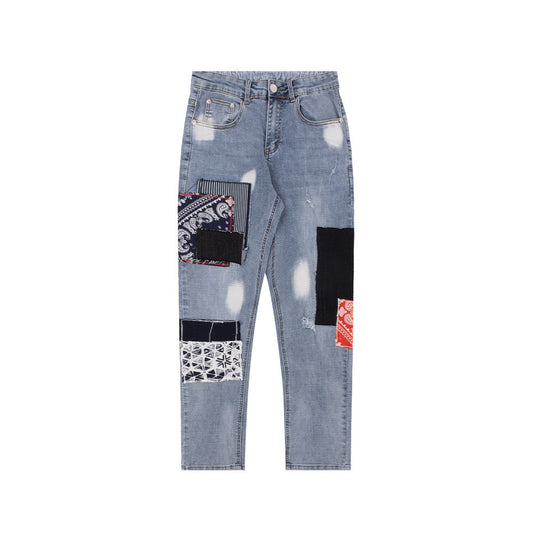 73r1 - Street Denim Ripped Slim Fit Pants