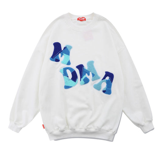 73r1 - Letter Print Round Neck Sweater