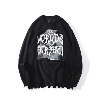 73r1 - High Street Hip Hop Loose Letter Print Sweatshirt
