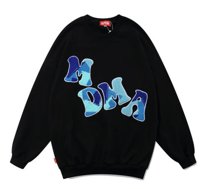 73r1 - Letter Print Round Neck Sweater