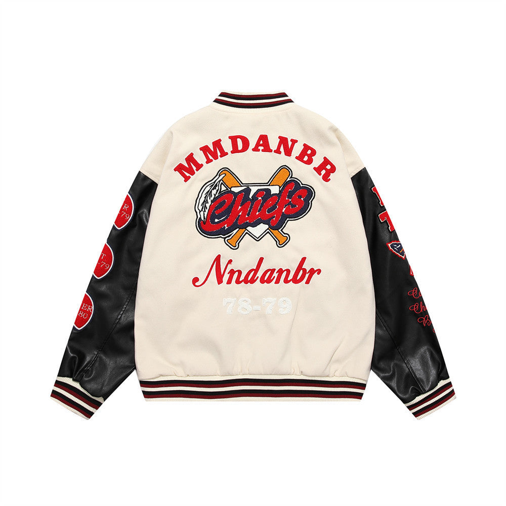 73r1 - Street Style Embroidered Letter Jacket for Men