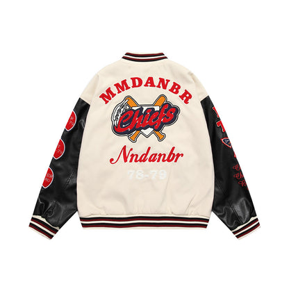 73r1 - Street Style Embroidered Letter Jacket for Men