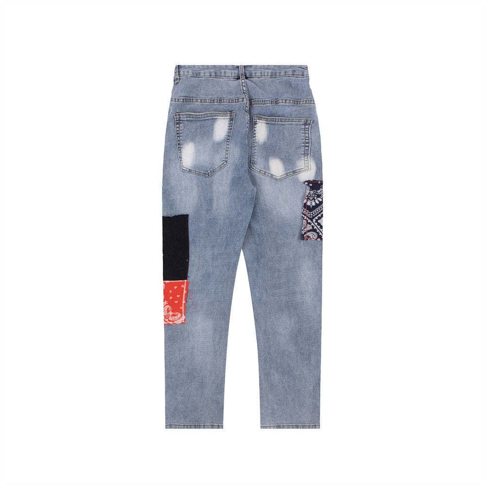 73r1 - Street Denim Ripped Slim Fit Pants