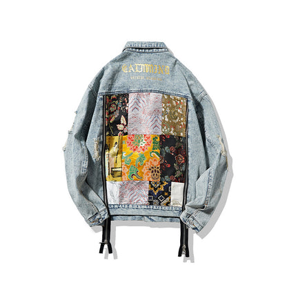 73r1 - Cloth Zipper Denim Couple Clothes Coat Loose Jacket