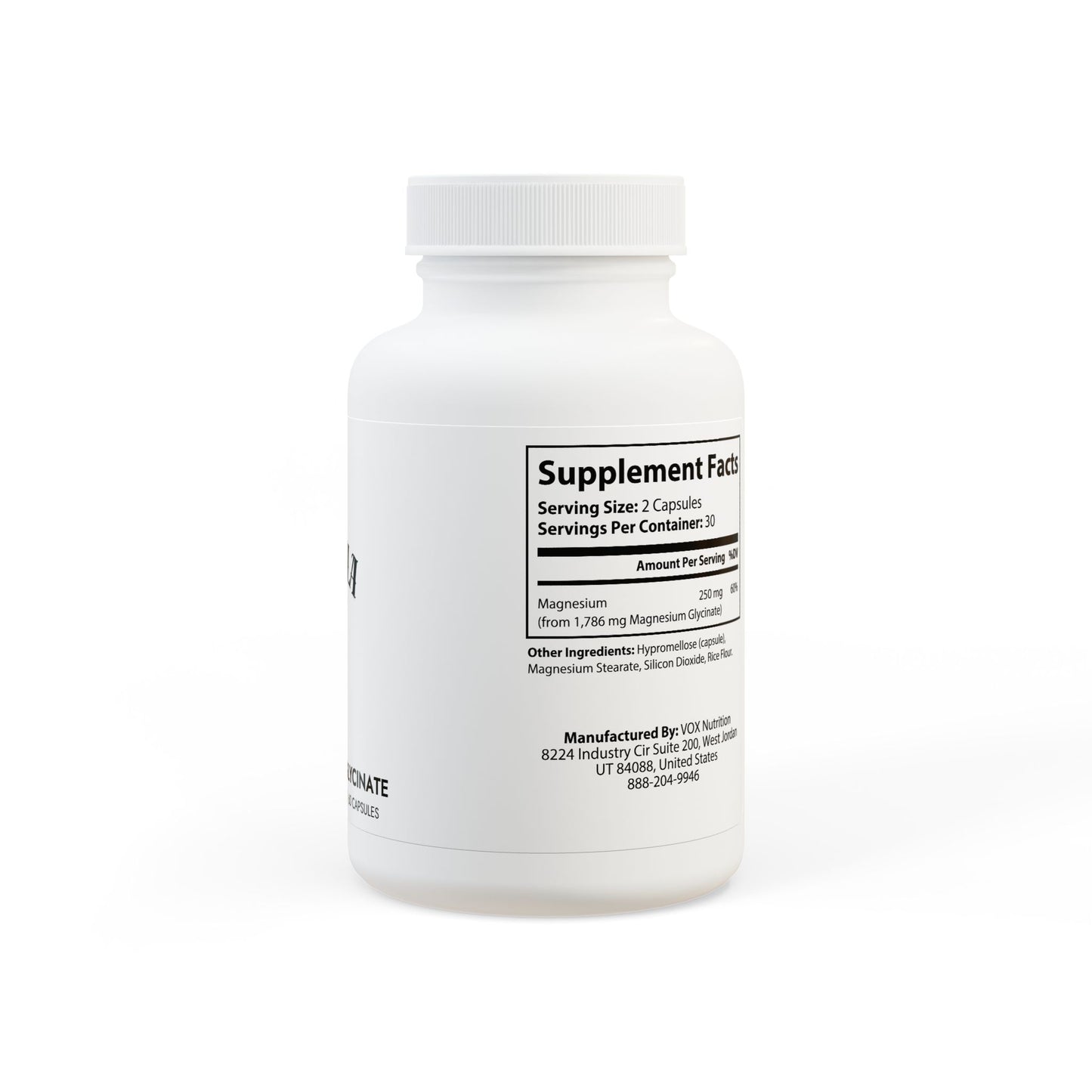 Magnesium Glycinate Supplement 73R1 – Recuperación Muscular y Soporte de Rendimiento · 60 cápsulas