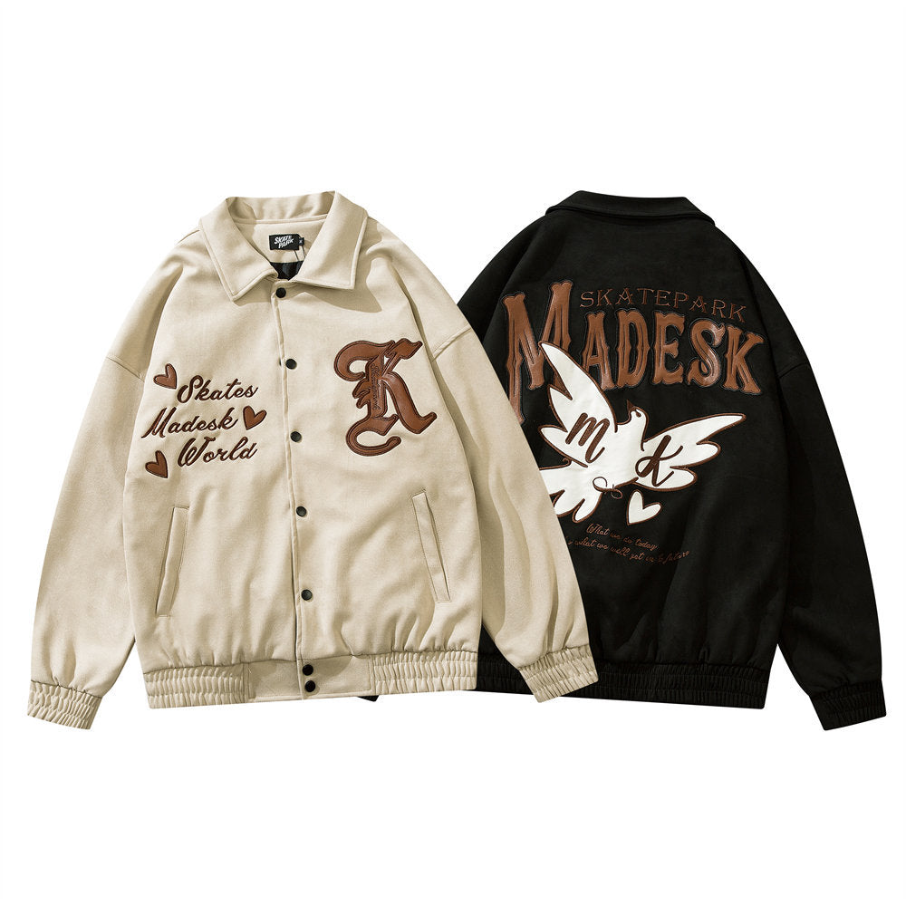 73r1 - Retro Letter Embroidered High Street Jacket Teen