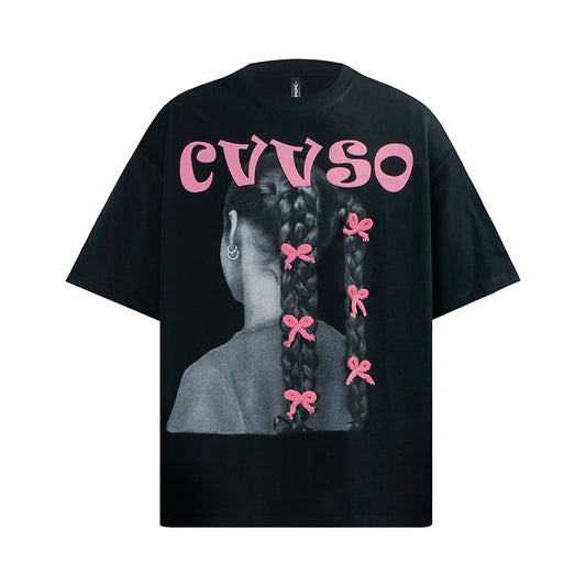 73r1 - Camiseta estilo europeo y americano con estampado de personaje