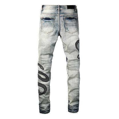 73r1 - Skinny jeans lavados estilo retro con micro elasticidad