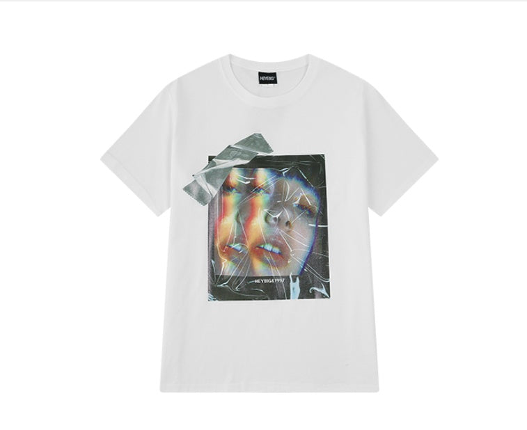 73r1 - Portrait Hip Hop Retro Dark Loose T-Shirt