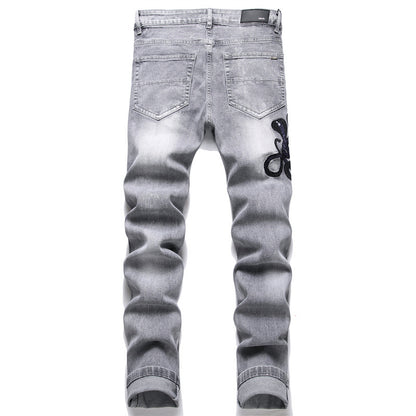 73r1 - Skinny Jeans con Bordado y Estilo Callejero