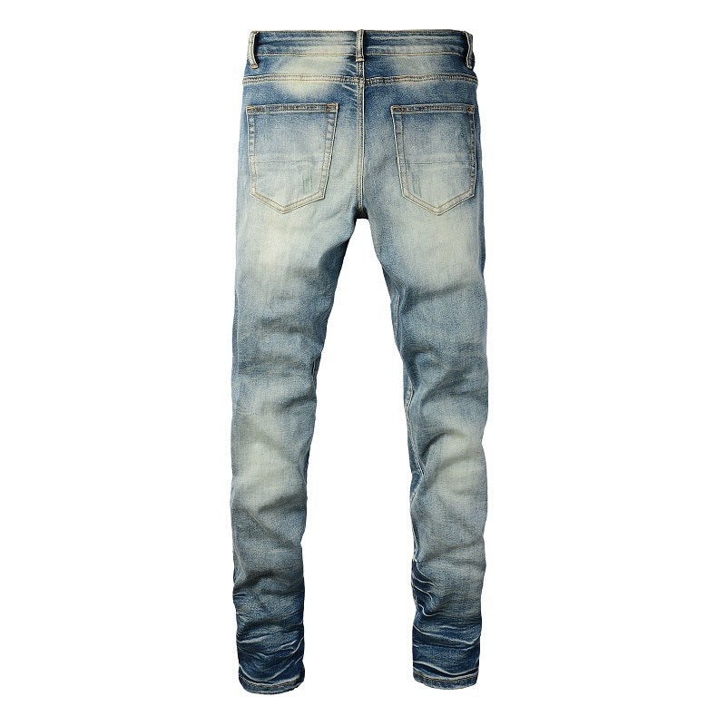 73r1 - Ripped Color Patch Jeans Retro Men · PatchTight Street Capsule