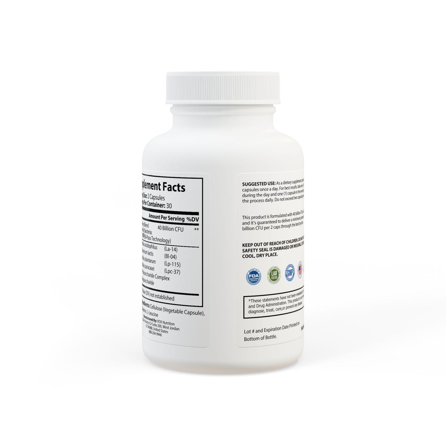 Probiotic Supplement 73R1 – Salud Digestiva, Recuperación y Soporte Muscular · 60 cápsulas