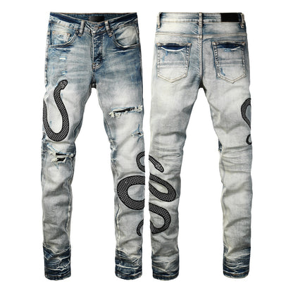 73r1 - Skinny jeans lavados estilo retro con micro elasticidad