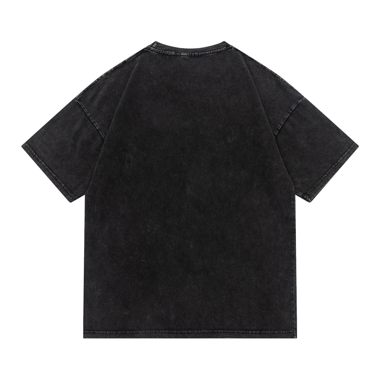 73r1 - Washed Portrait Print Hip-hop Short Sleeve T-Shirt