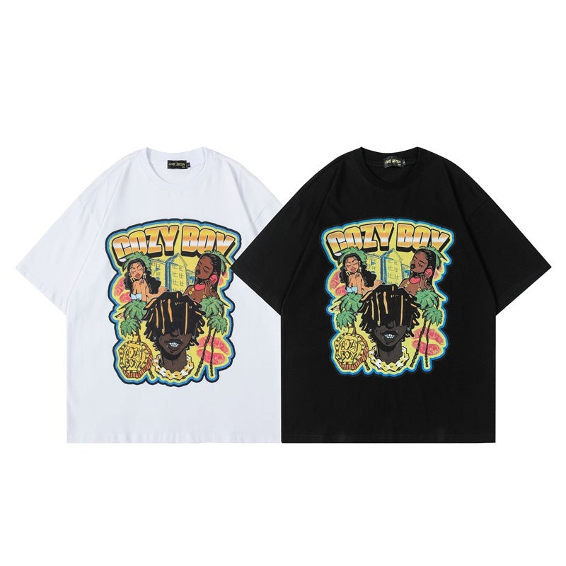 73r1 - American Fashion Brand West Coast Hip Hop Funny Vintage T-shirt