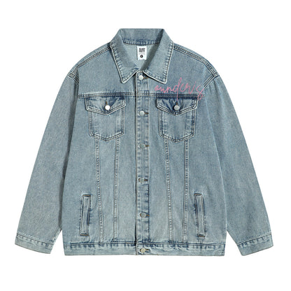 73r1 - Funny Printed Jiugong Plaid Denim Clothes Jacket