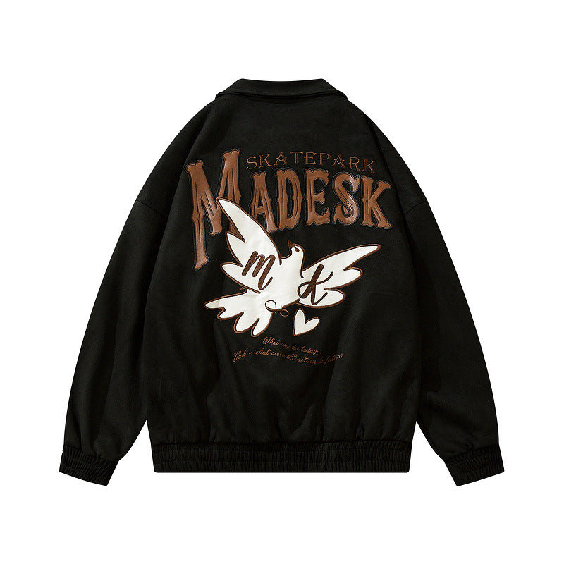 73r1 - Retro Letter Embroidered High Street Jacket Teen