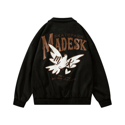 73r1 - Retro Letter Embroidered High Street Jacket Teen