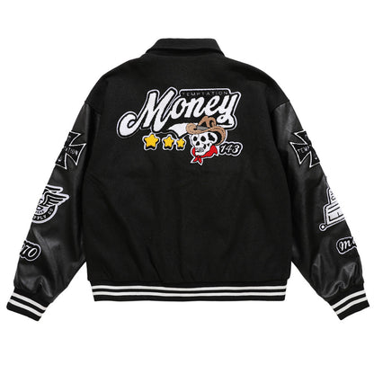 73r1 - Skulllord Flocked Skull Graphic Jacket