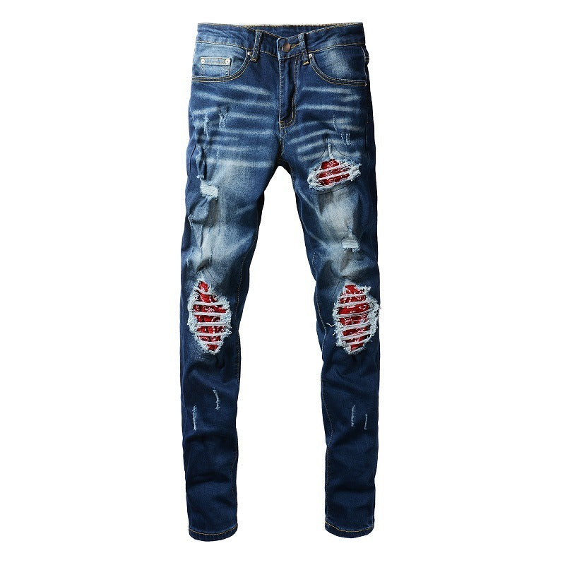 73r1 - Medium Elastic Blue Cotton Denim Jeans Mid Waist Men