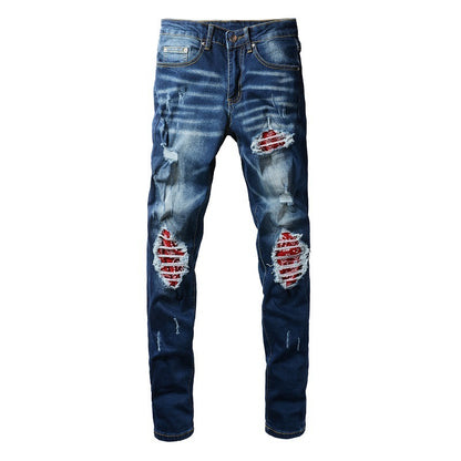 73r1 - Medium Elastic Blue Cotton Denim Jeans Mid Waist Men